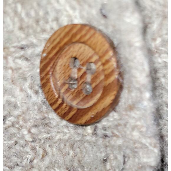 Vintage Wool Silk Blend Cottage Koret Wood Button Vest Sz L - Picture 4 of 4